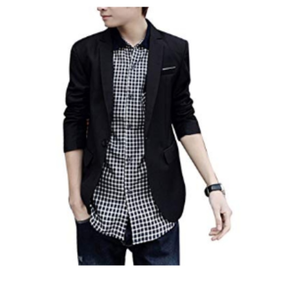 ✔ Men's Casual One Button Blazer - Picture 6 of 7